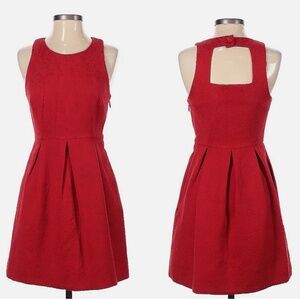 Anthropologie 🍒 Moulinette Soeurs Cherry Red Brocade Holiday Dress